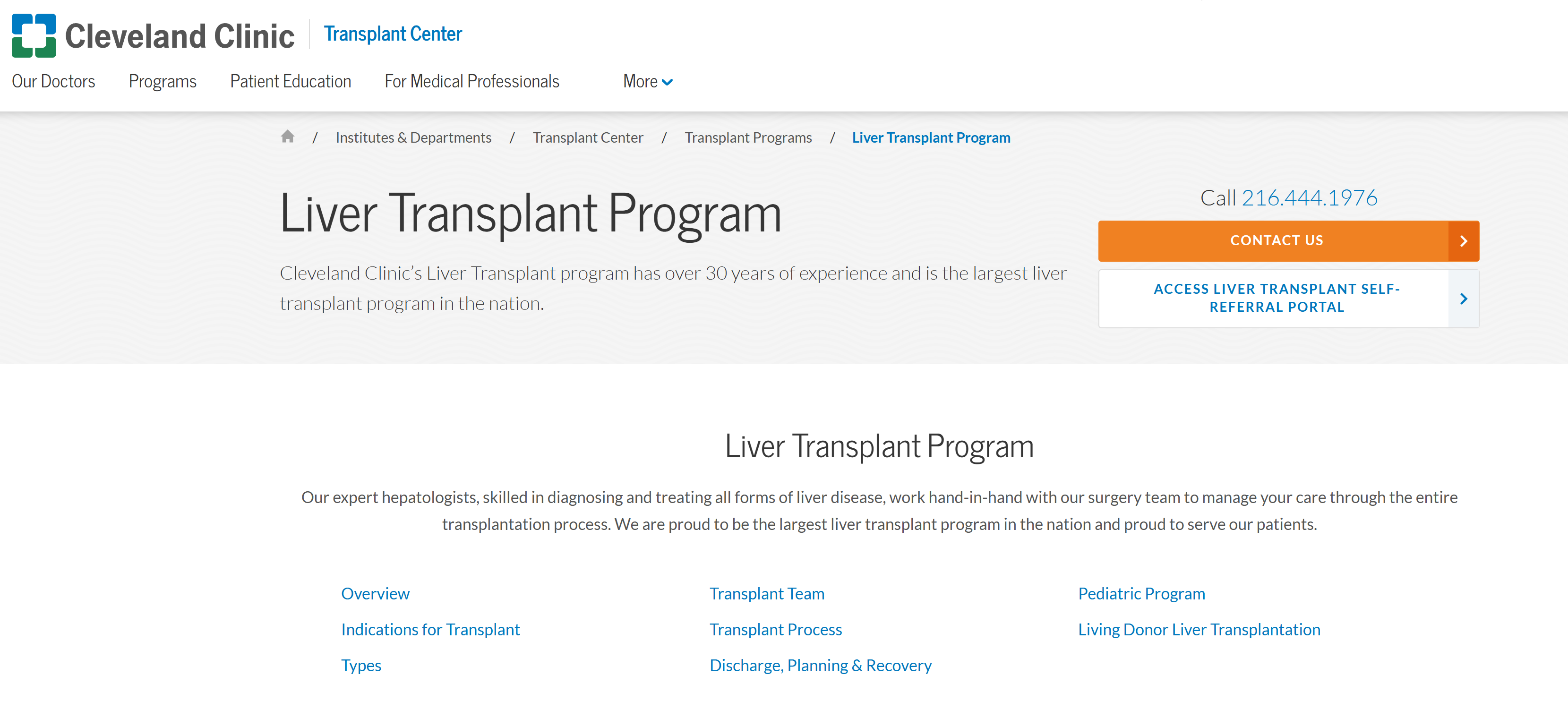 Cleveland Clinic Liver Transplant Program